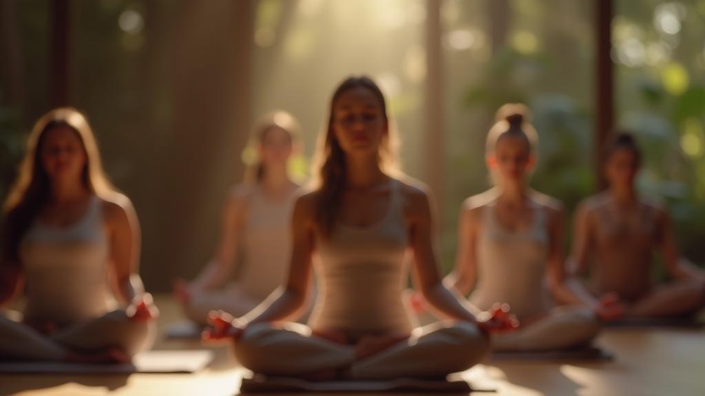 शांतिपूर्ण ध्यान सत्र में भागीदार