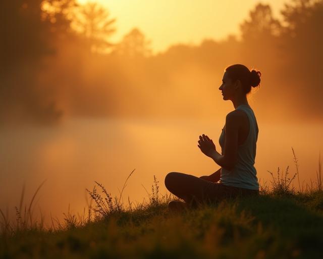 शांतिपूर्ण ध्यान सत्र का दृश्य